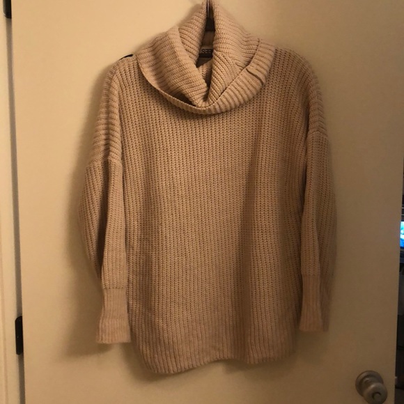 Tan oversized loose turtle new sweatshirt - Picture 1 of 3